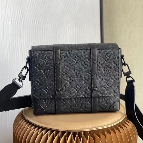 Louis Vuitton Womens and Mens Unisex Bags Luxury Brand TRUNK MESSENGER Taurillon Monogram leather M57726 with Original Box