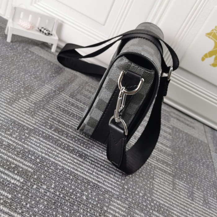 Louis Vuitton Womens and Mens Unisex Bags Luxury Brand STUDIO MESSENGER N50013 Gray Damier Graphite 3D coated canvas with Original Box
