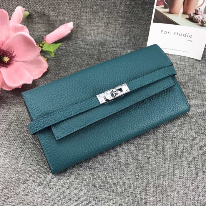 Hermes Womens Mens Wallets Purse Kelly Bag Clutch Leather Design Coin Bag with Original Box