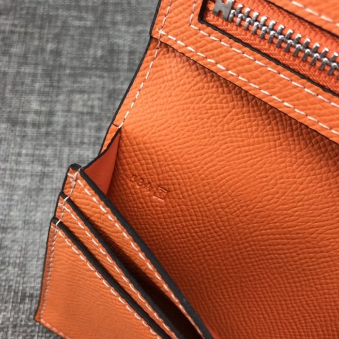 Hermes Womens Mens Wallets Purse Bearn Clutch Leather Design Coin Bag with Original Box