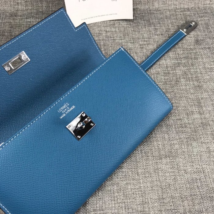 Hermes Womens Mens Wallets Purse Kelly Bag Clutch Leather Design Coin Bag with Original Box