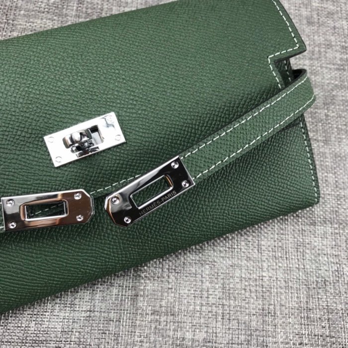 Hermes Womens Mens Wallets Purse Kelly Bag Clutch Leather Design Coin Bag with Original Box