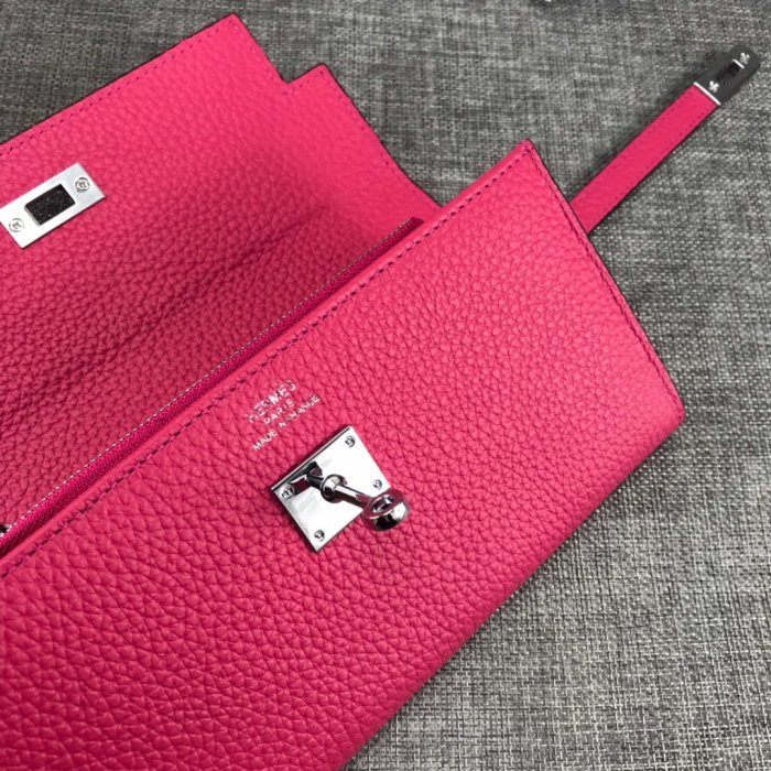 Hermes Womens Mens Wallets Purse Kelly Bag Clutch Leather Design Coin Bag with Original Box