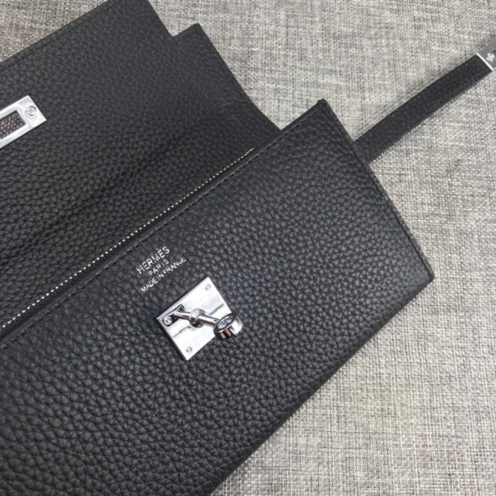 Hermes Womens Mens Wallets Purse Kelly Bag Clutch Leather Design Coin Bag with Original Box
