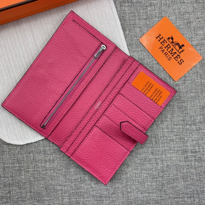 Hermes Womens Mens Wallets Purse Long Clutch Leather Design Coin Bag with Original Box