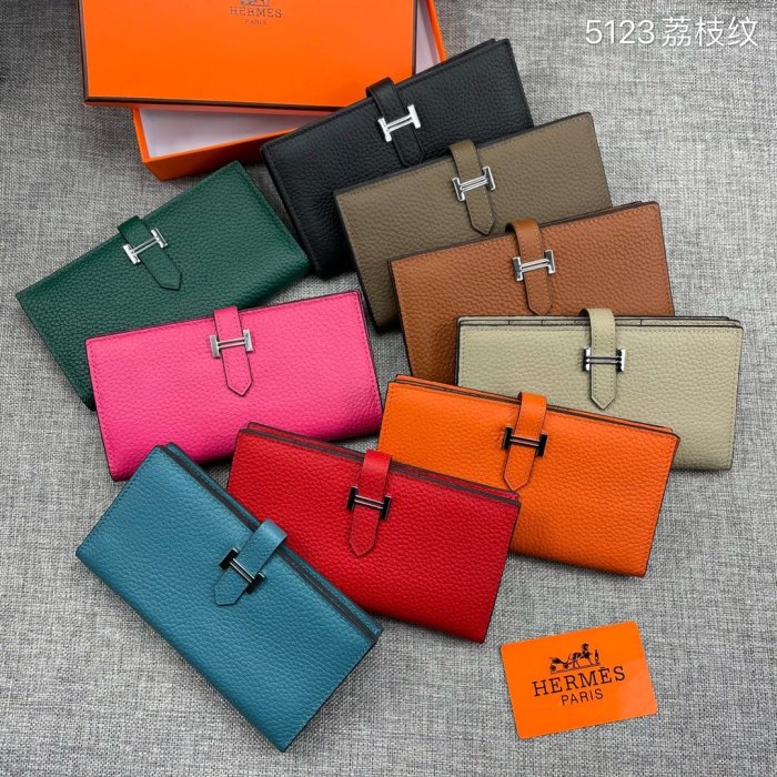 Hermes Womens Mens Wallets Purse Long Clutch Leather Design Coin Bag with Original Box