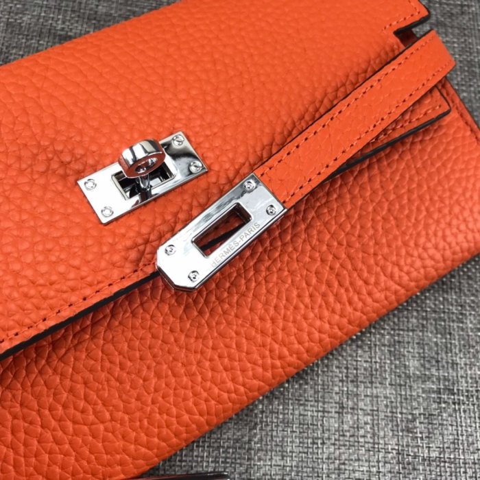 Hermes Womens Mens Wallets Purse Kelly Bag Clutch Leather Design Coin Bag with Original Box