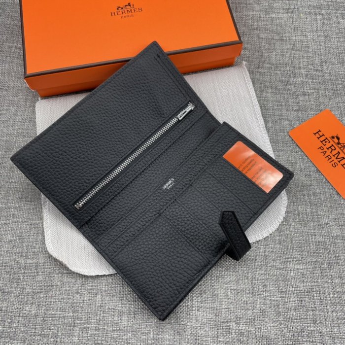 Hermes Womens Mens Wallets Purse Long Clutch Leather Design Coin Bag with Original Box