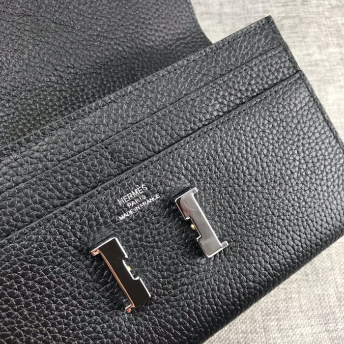 Hermes Womens Mens Wallets Purse Constance Clutch Leather Design Coin Bag with Original Box
