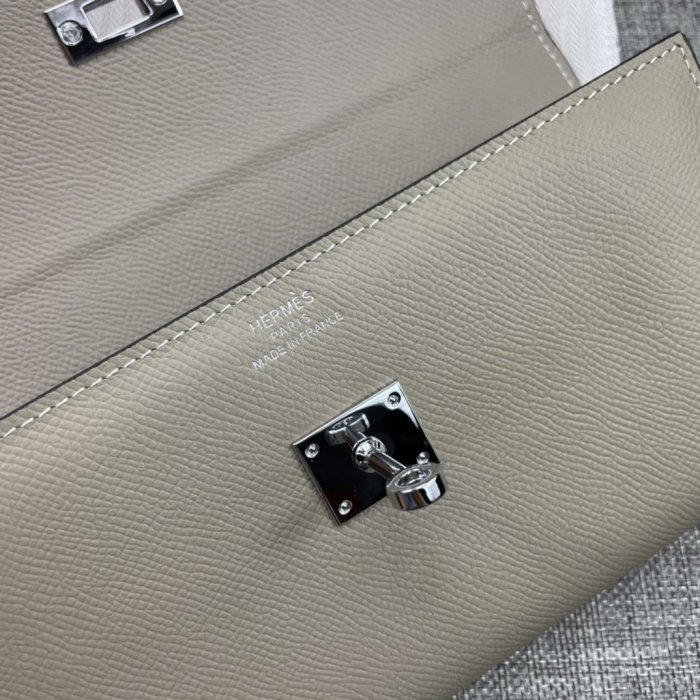 Hermes Womens Mens Wallets Purse Kelly Bag Clutch Leather Design Coin Bag with Original Box