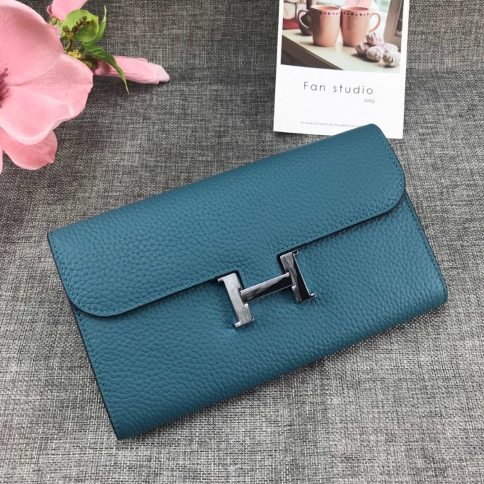 Hermes Womens Mens Wallets Purse Card Holder Leather Long Design Coin Bag with Original Box
