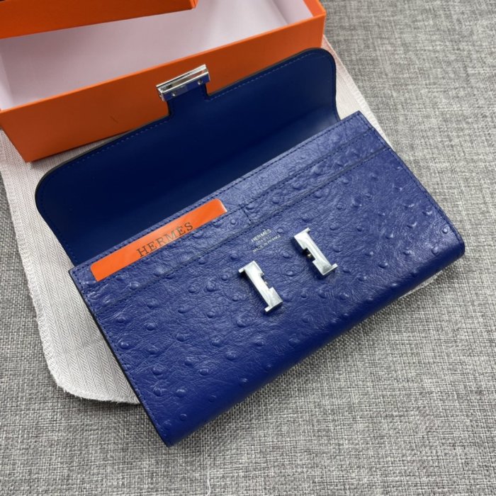 Hermes Womens Mens Wallets Purse Constance Clutch Leather Design Coin Bag with Original Box