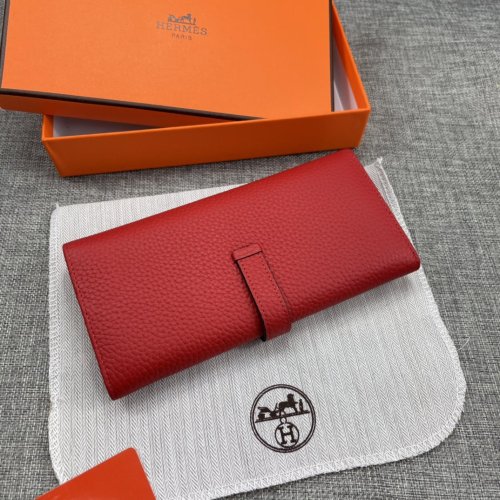 Hermes Womens Mens Wallets Purse Long Clutch Leather Design Coin Bag with Original Box