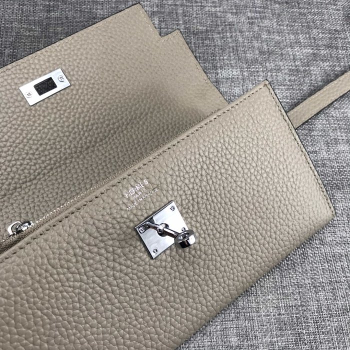 Hermes Womens Mens Wallets Purse Kelly Bag Clutch Leather Design Coin Bag with Original Box