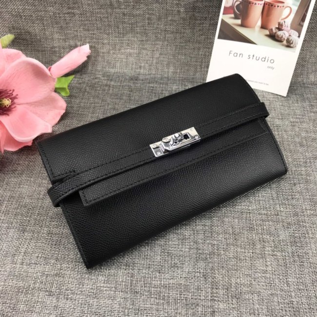 Hermes Womens Mens Wallets Purse Kelly Bag Clutch Leather Design Coin Bag with Original Box