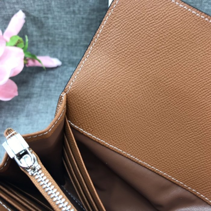 Hermes Womens Mens Wallets Purse Card Holder Leather Long Design Coin Bag with Original Box
