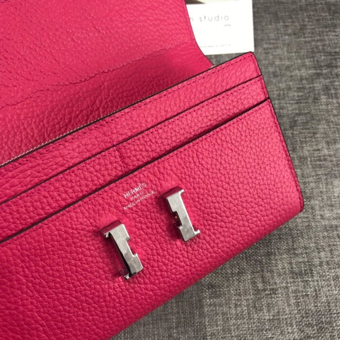 Hermes Womens Mens Wallets Purse Card Holder Leather Long Design Coin Bag with Original Box
