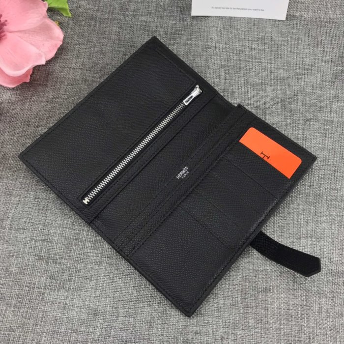 Hermes Womens Mens Wallets Purse Bearn Clutch Leather Design Coin Bag with Original Box