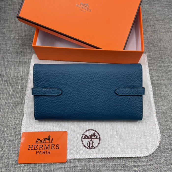 Hermes Womens Mens Wallets Purse Kelly Bag Clutch Leather Design Coin Bag with Original Box