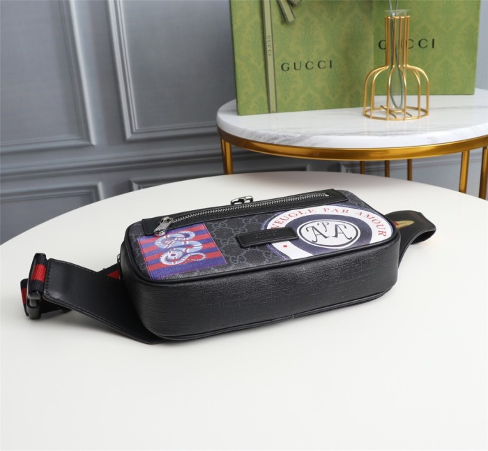 Gucci Mens Bags Crossbody Belts Bags Luxury Brand GG Supreme Canvas Bags for Men with Original Box