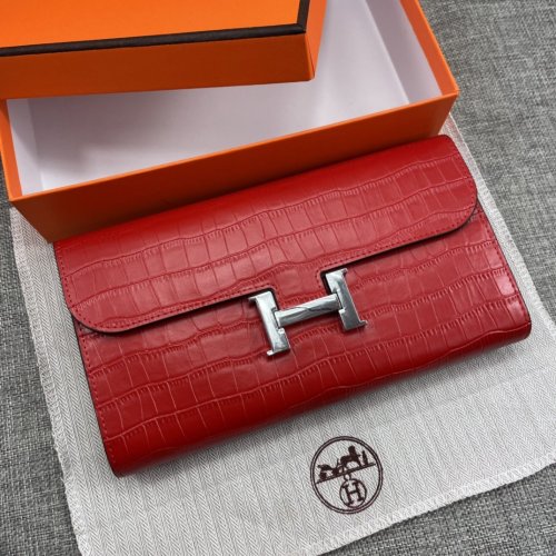 Hermes Womens Mens Wallets Purse Constance Clutch Leather Design Coin Bag with Original Box