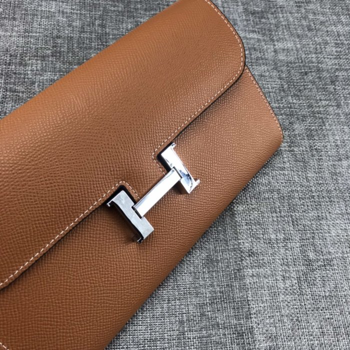 Hermes Womens Mens Wallets Purse Card Holder Leather Long Design Coin Bag with Original Box