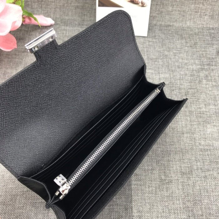 Hermes Womens Mens Wallets Purse Card Holder Leather Long Design Coin Bag with Original Box