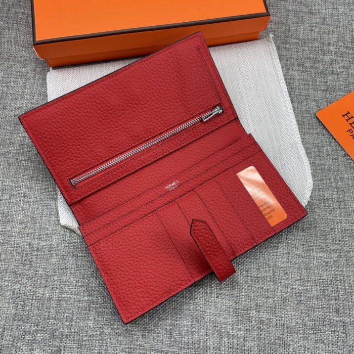 Hermes Womens Mens Wallets Purse Long Clutch Leather Design Coin Bag with Original Box