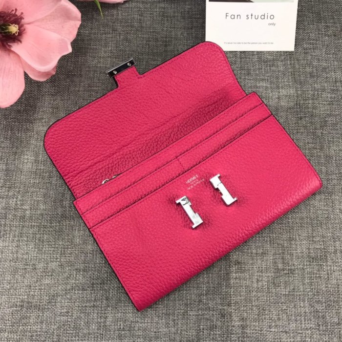 Hermes Womens Mens Wallets Purse Card Holder Leather Long Design Coin Bag with Original Box
