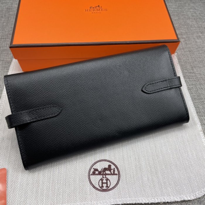 Hermes Womens Mens Wallets Purse Kelly Bag Clutch Leather Design Coin Bag with Original Box