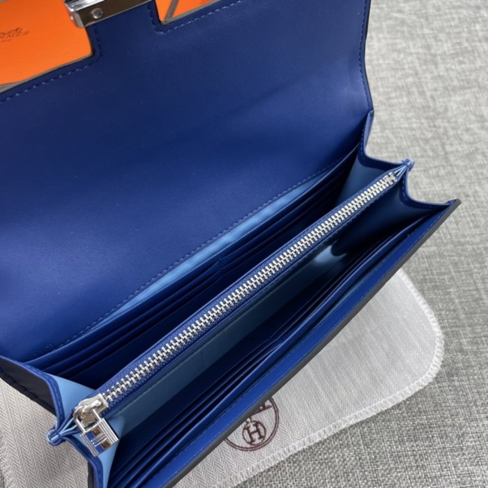 Hermes Womens Mens Wallets Purse Constance Clutch Leather Design Coin Bag with Original Box