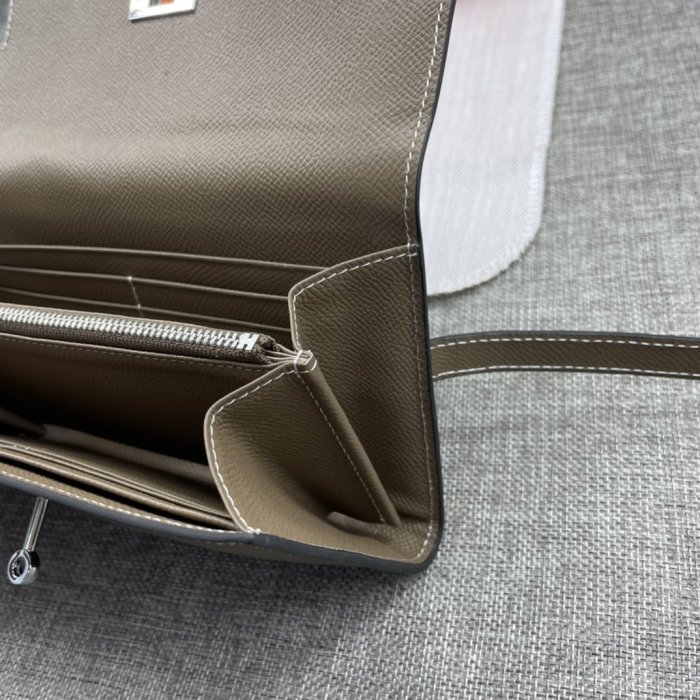 Hermes Womens Mens Wallets Purse Kelly Bag Clutch Leather Design Coin Bag with Original Box