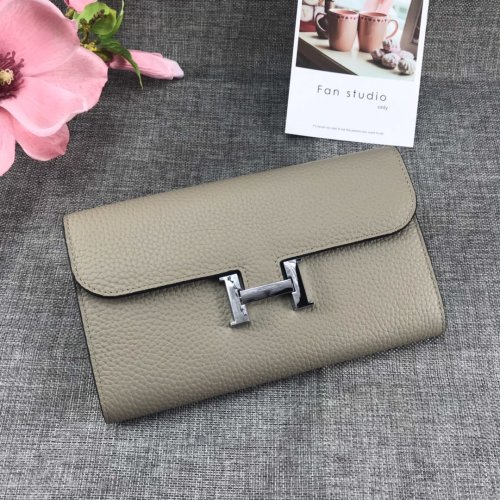 Hermes Womens Mens Wallets Purse Card Holder Leather Long Design Coin Bag with Original Box