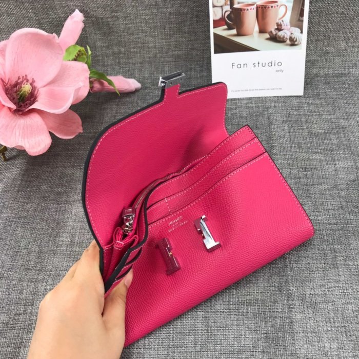 Hermes Womens Mens Wallets Purse Card Holder Leather Long Design Coin Bag with Original Box