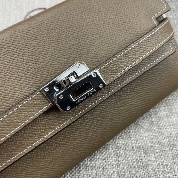 Hermes Womens Mens Wallets Purse Kelly Bag Clutch Leather Design Coin Bag with Original Box