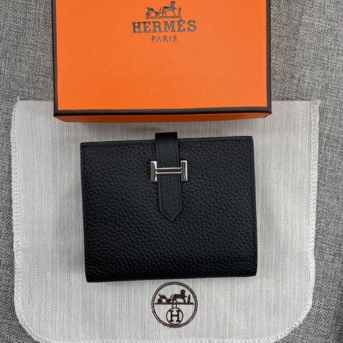 Hermes Womens Mens Wallets Purse Card Holder Leather Design Coin Bag with Original Box