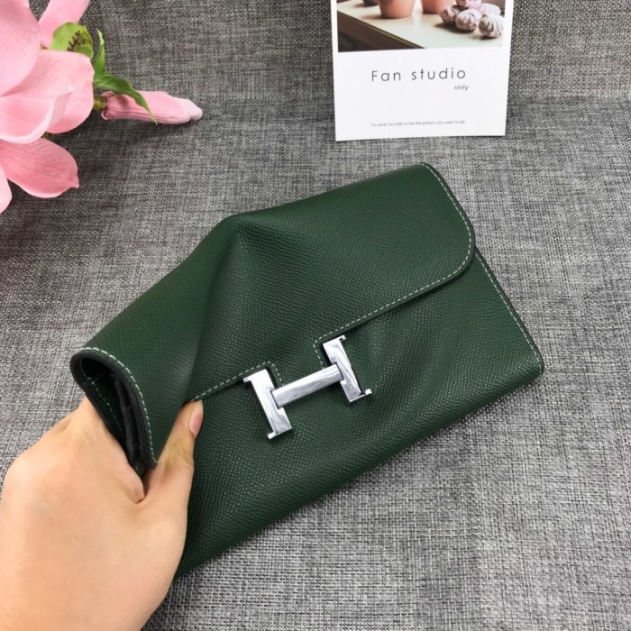 Hermes Womens Mens Wallets Purse Card Holder Leather Long Design Coin Bag with Original Box