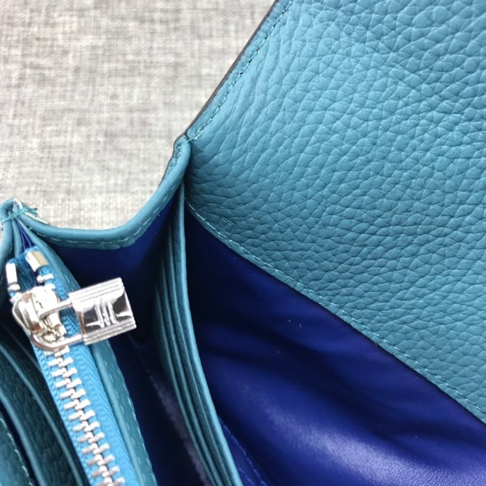 Hermes Womens Mens Wallets Purse Card Holder Leather Long Design Coin Bag with Original Box