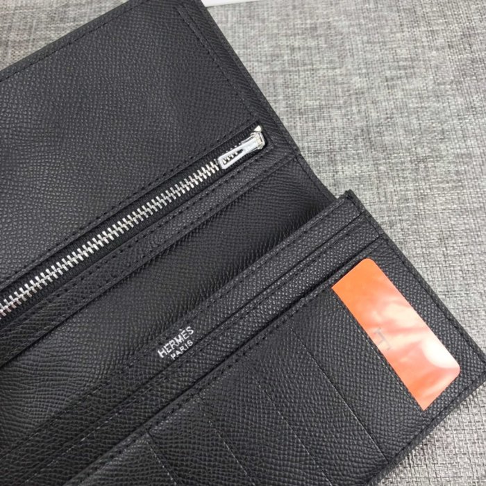 Hermes Womens Mens Wallets Purse Bearn Clutch Leather Design Coin Bag with Original Box