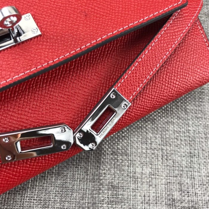 Hermes Womens Mens Wallets Purse Kelly Bag Clutch Leather Design Coin Bag with Original Box