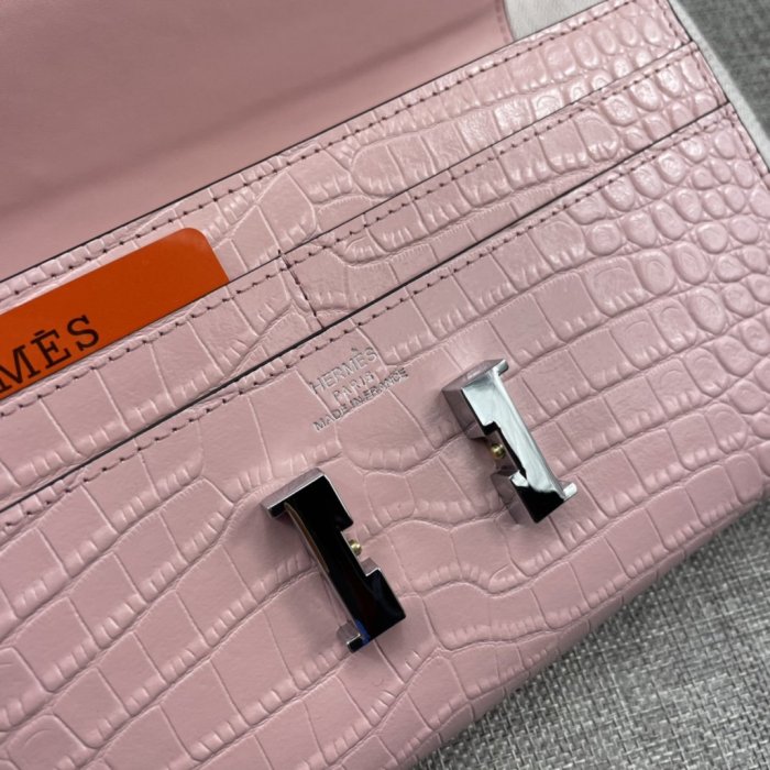 Hermes Womens Mens Wallets Purse Constance Clutch Leather Design Coin Bag with Original Box