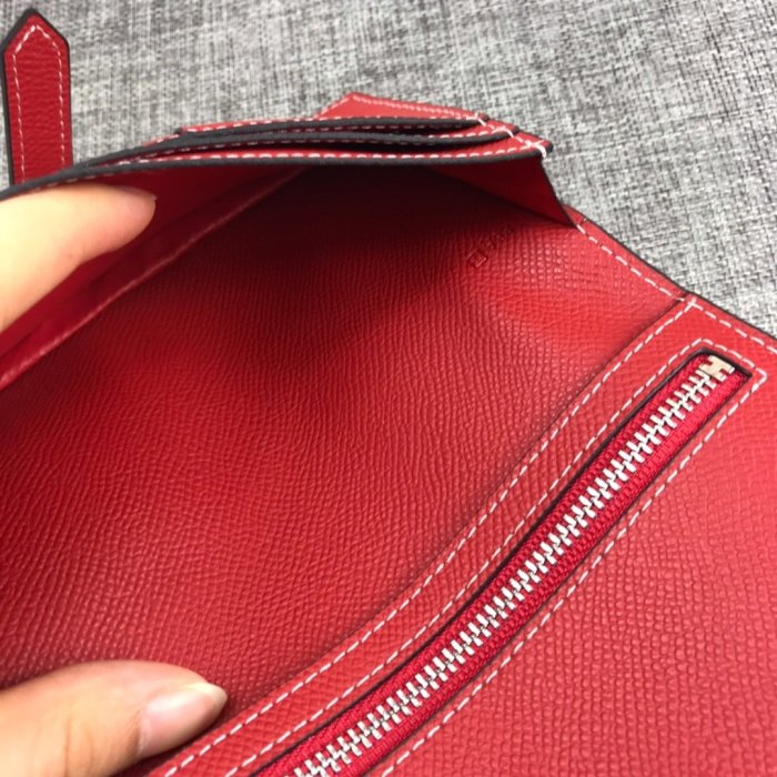 Hermes Womens Mens Wallets Purse Bearn Clutch Leather Design Coin Bag with Original Box