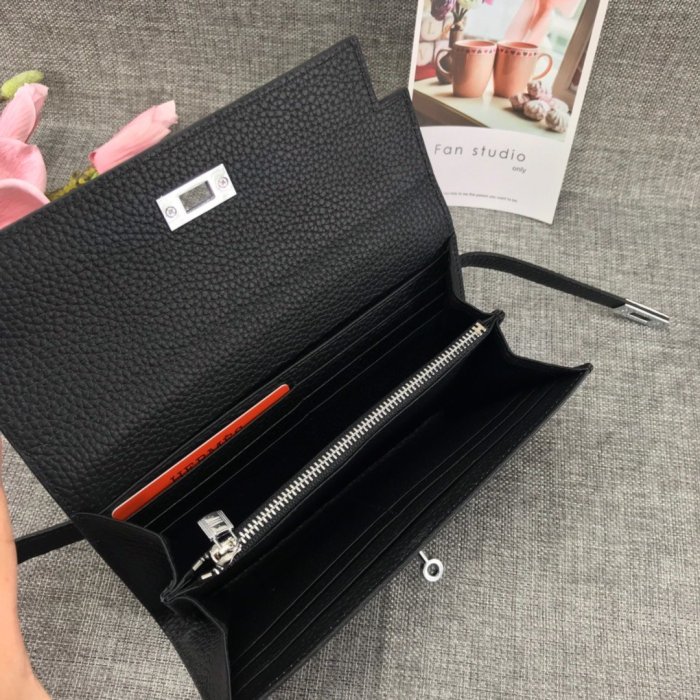 Hermes Womens Mens Wallets Purse Kelly Bag Clutch Leather Design Coin Bag with Original Box