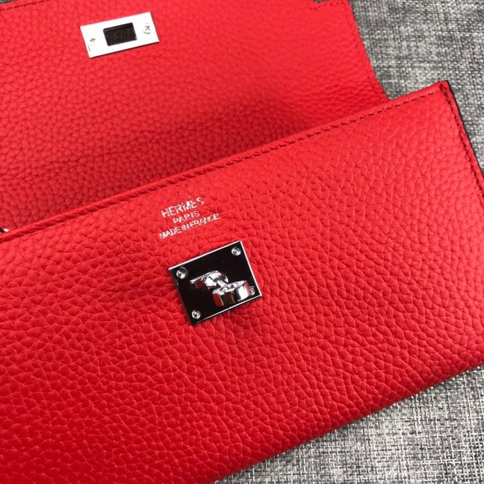 Hermes Womens Mens Wallets Purse Kelly Bag Clutch Leather Design Coin Bag with Original Box