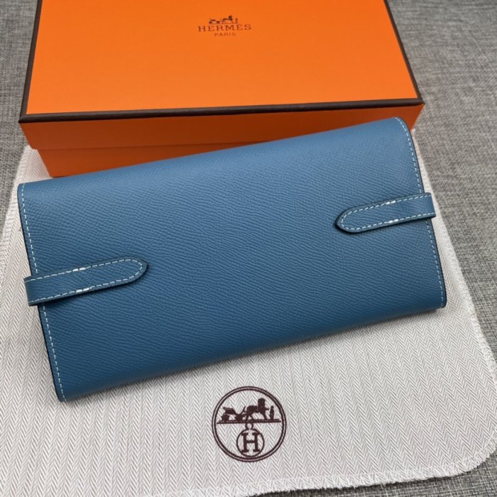 Hermes Womens Mens Wallets Purse Kelly Bag Clutch Leather Design Coin Bag with Original Box