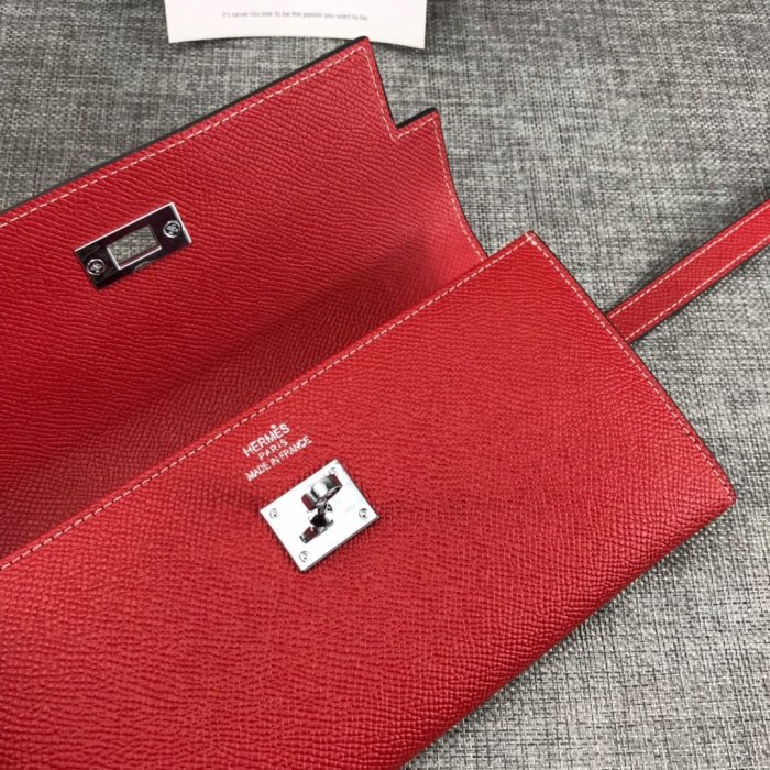Hermes Womens Mens Wallets Purse Kelly Bag Clutch Leather Design Coin Bag with Original Box