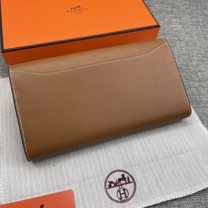 Hermes Womens Mens Wallets Purse Constance Clutch Leather Design Coin Bag with Original Box