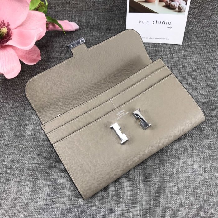 Hermes Womens Mens Wallets Purse Card Holder Leather Long Design Coin Bag with Original Box