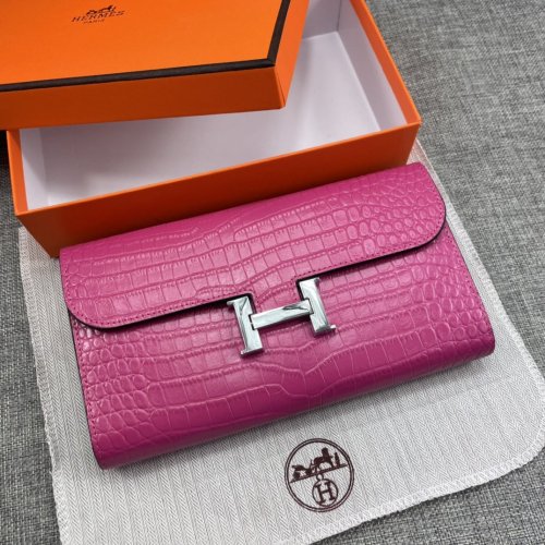 Hermes Womens Mens Wallets Purse Constance Clutch Leather Design Coin Bag with Original Box