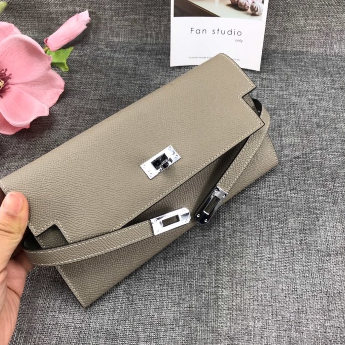 Hermes Womens Mens Wallets Purse Kelly Bag Clutch Leather Design Coin Bag with Original Box